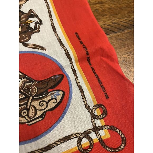 9 Vintage (70s 80s?) Bandannas/Handkerchiefs, Cowboy WESTERN, Oshkosh etc- USA - Picture 6 of 16